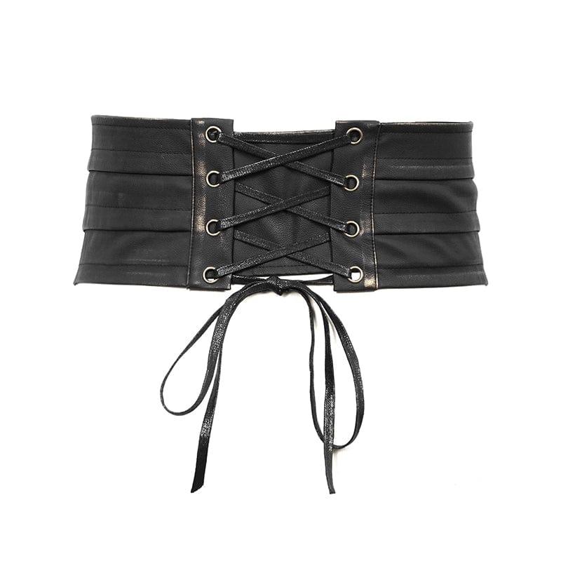 DEVIL FASHION Men's Punk Faux Leather Rivers Belt
