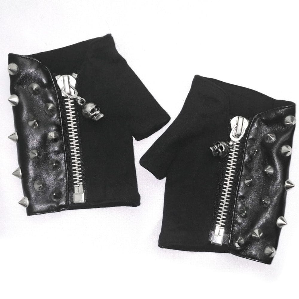 DEVIL FASHION Men's Punk Skull Rivets Gloves