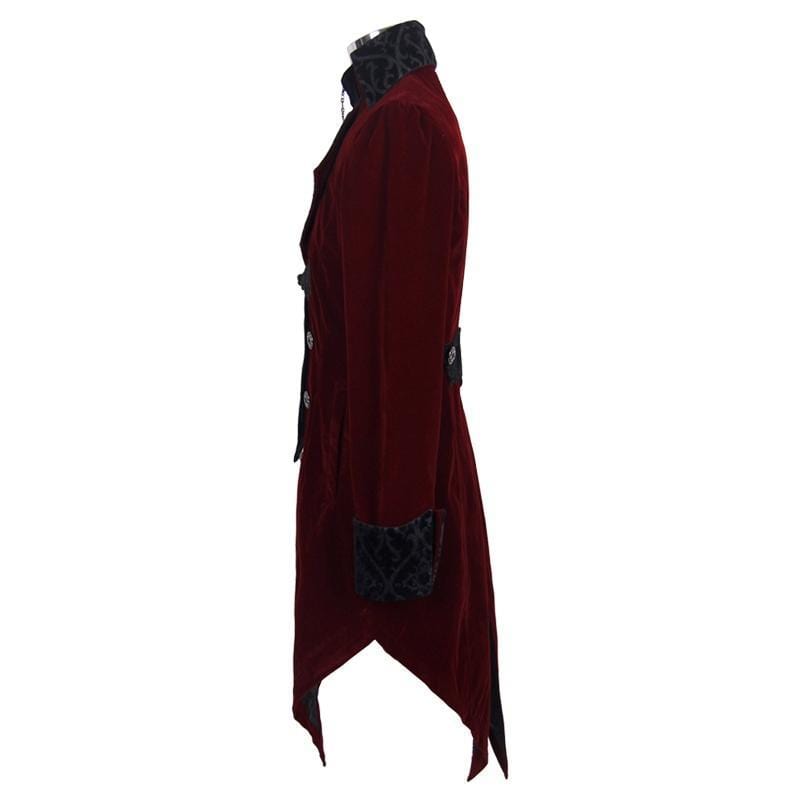 DEVIL FASHION Men's Ruffled Sleeve Vintage Tailcoat