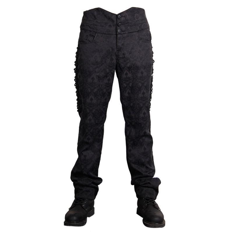 DEVIL FASHION Men's Vintage Brocade Trousers