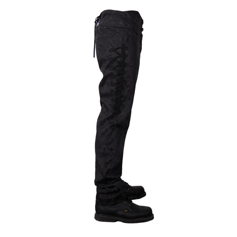 DEVIL FASHION Men's Vintage Brocade Trousers