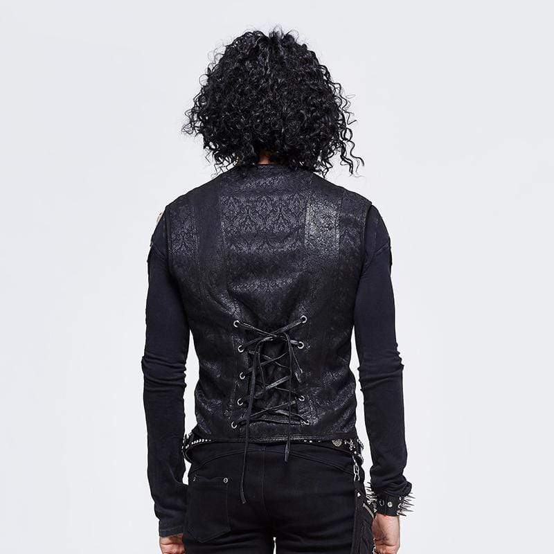 DEVIL FASHION Men's Vintage Buckles Waistcoat
