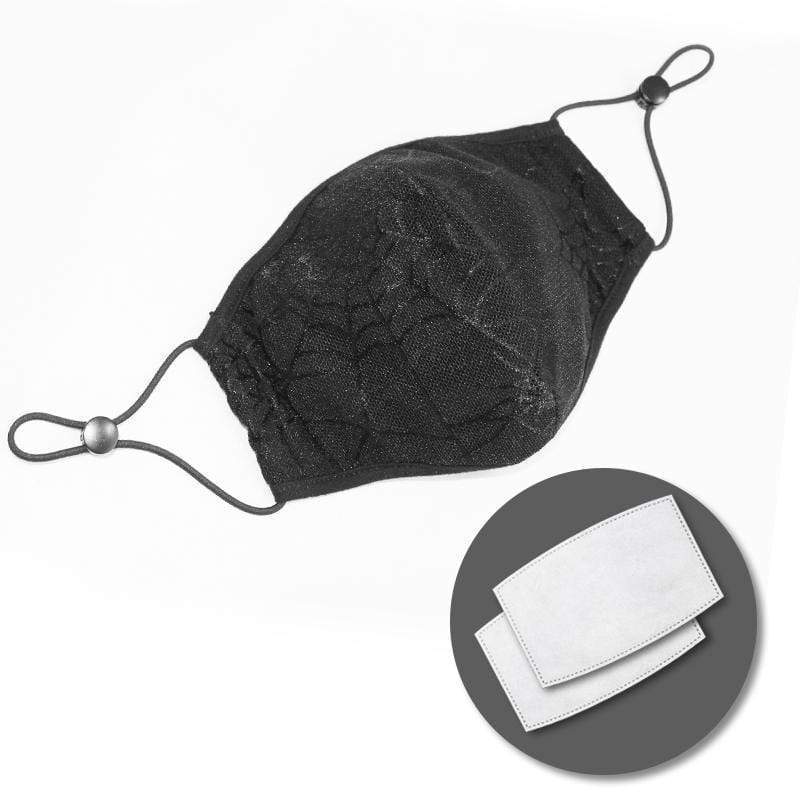 Unisex Gothic Spider Web Masks With Disposable Filter Insert Set of two