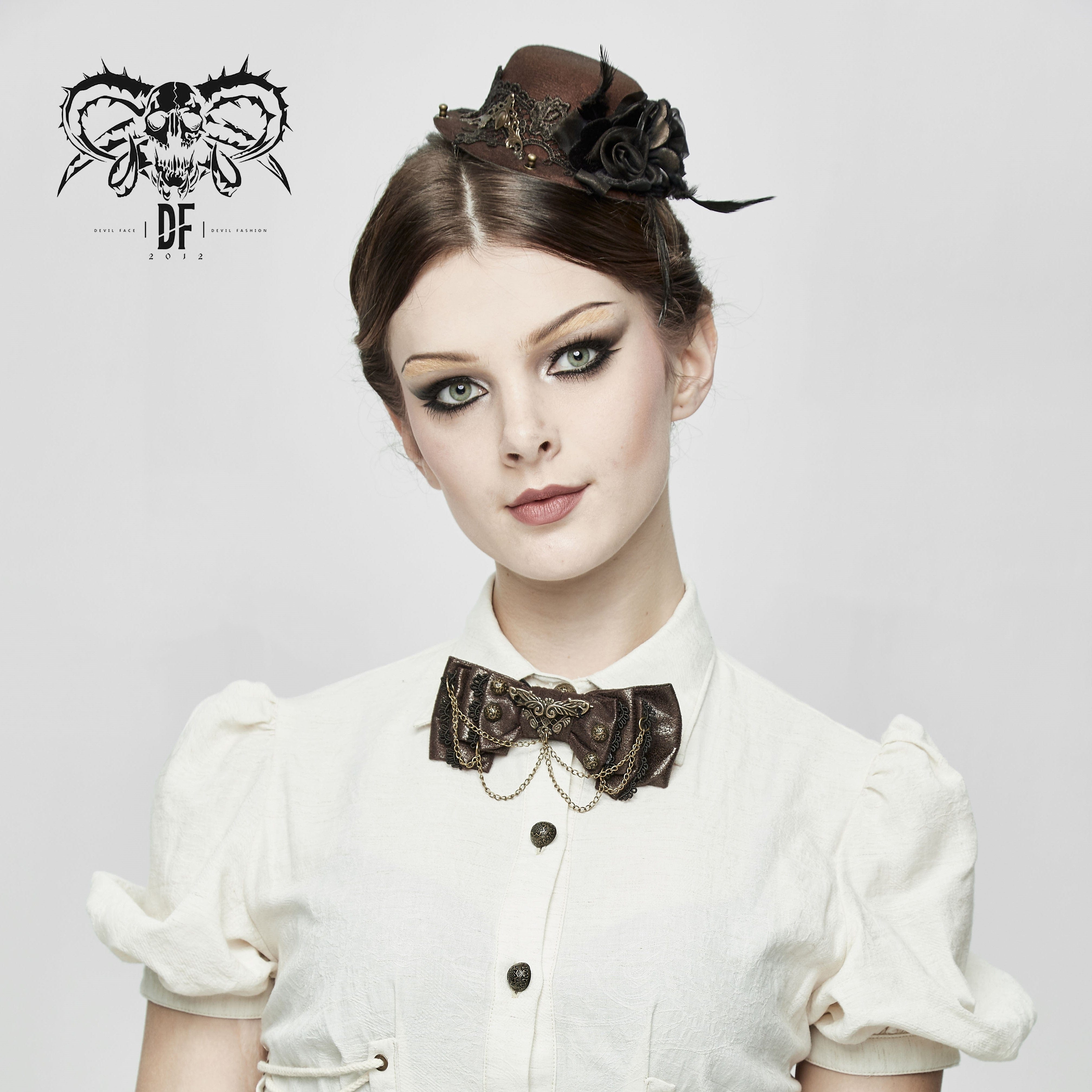 DEVIL FASHION Unisex Vintage Chains Multi-layered Bow Tie