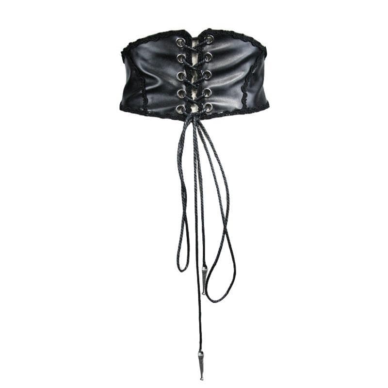 DEVIL FASHION Women's Broad Gothic Leather Waist Girdle