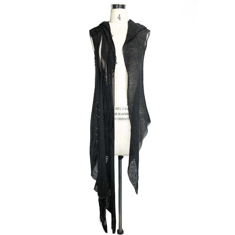 DEVIL FASHION Women's Distressed Cowl With Lacing