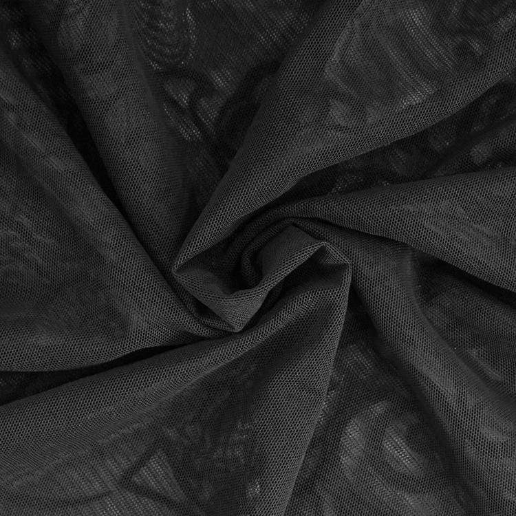 DEVIL FASHION Women's Goth Sheer Flare Sleeved Mesh Tops