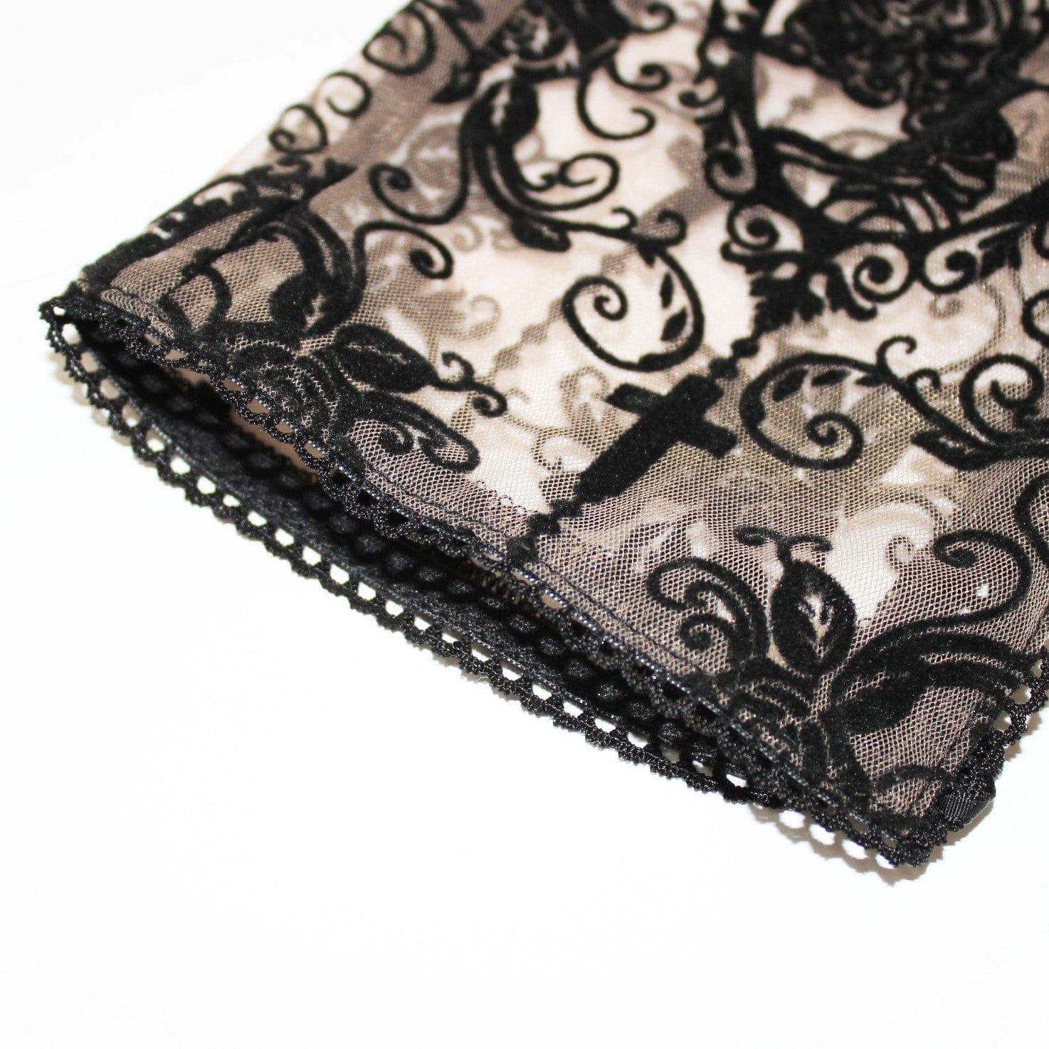 DEVIL FASHION Women's Goth Sheer Floral Lace Leggings