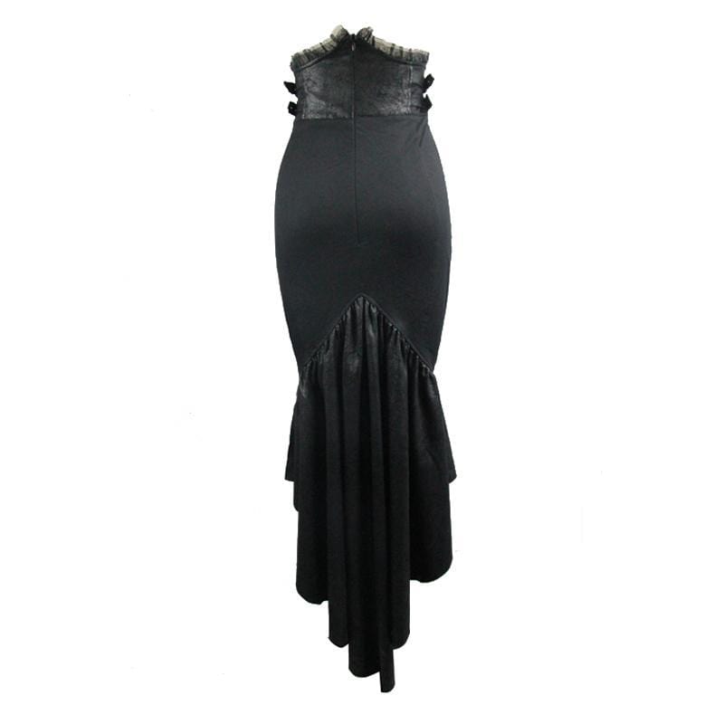 DEVIL FASHION Women's Goth Tulip Asymmetrical Skirt