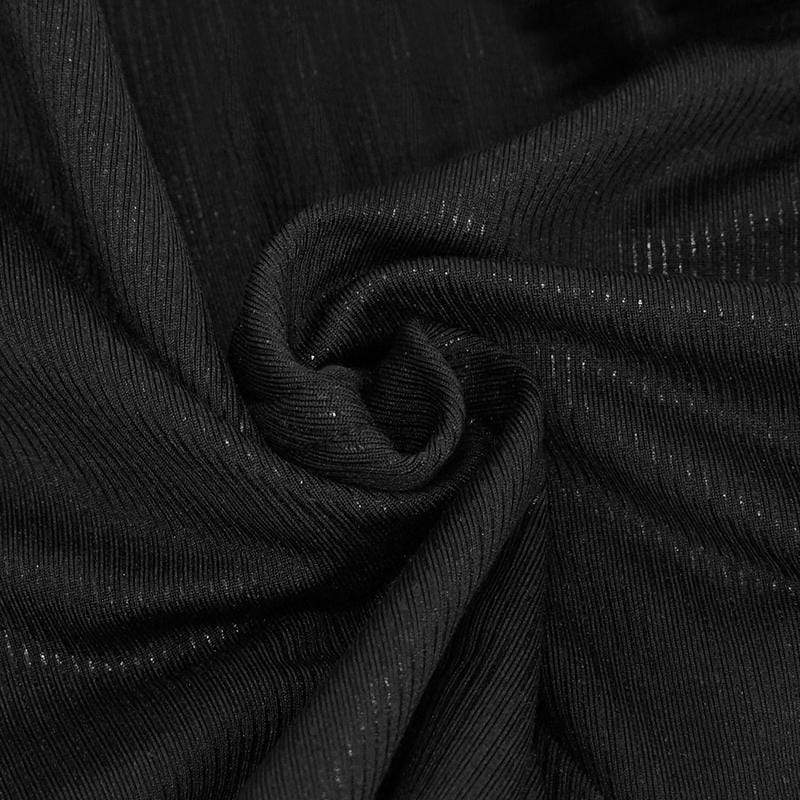 Women's Gothic Black Faux Leather and Lacing Detailed Short Skirts