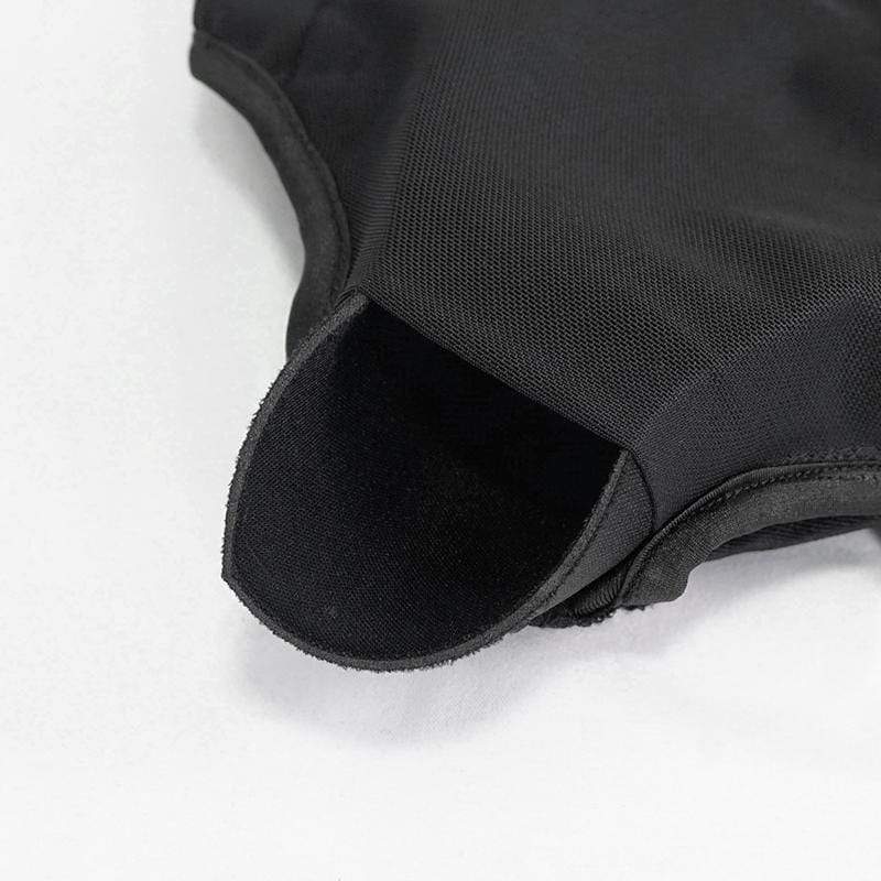 Women's Gothic Black Sleeveless Leotard Swimming Suit