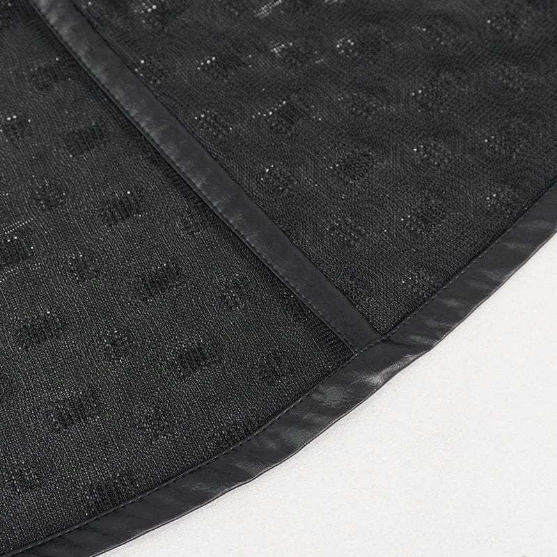 DEVIL FASHION Women's Gothic Cheongsam Collar Strappy Dress with Oversleeves