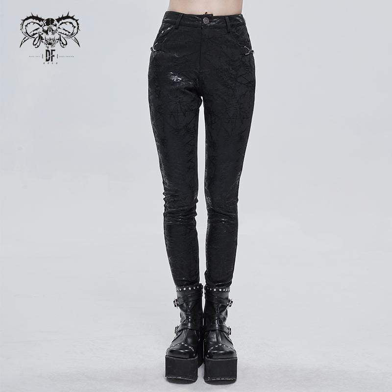 Women's Gothic Dendritic Pattern Slim Fitted Pants