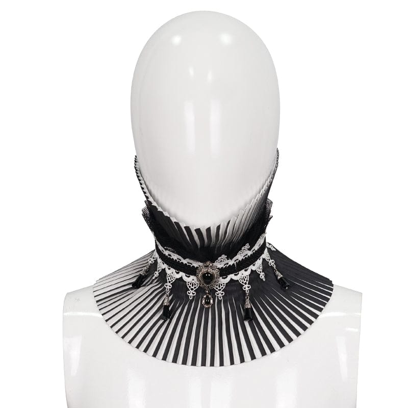 DEVIL FASHION Women's Gothic Double Color Beaded Neckwear