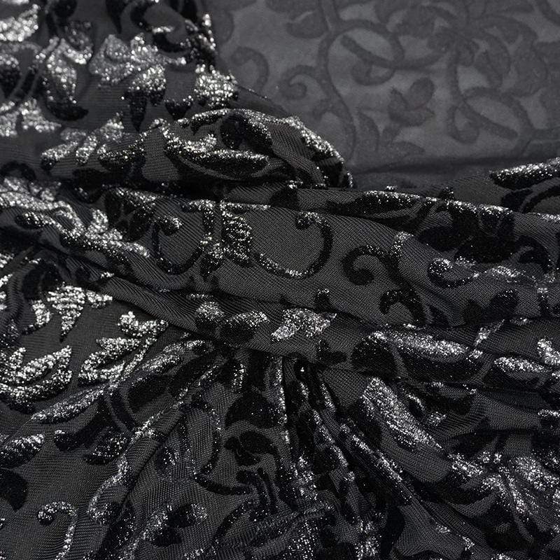 Women's Gothic Flare Sleeve Off Shoulder Black Crop Top