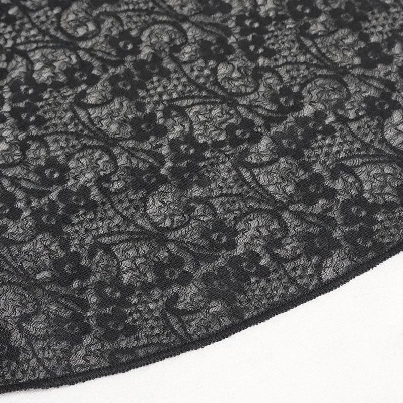 DEVIL FASHION Women's Gothic Flared Sleeved Lace Shirt