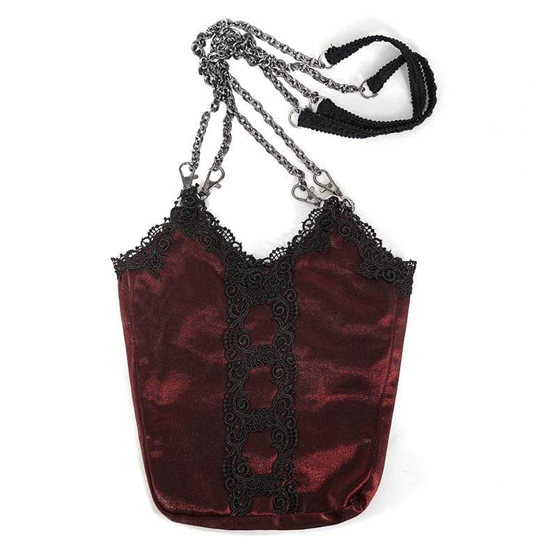DEVIL FASHION Women's Gothic Floral Double Color Bag