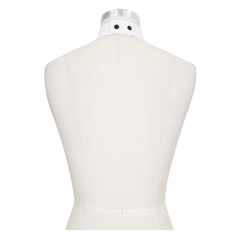 DEVIL FASHION Women's Gothic Floral Embroidered Ruffled Neckwear