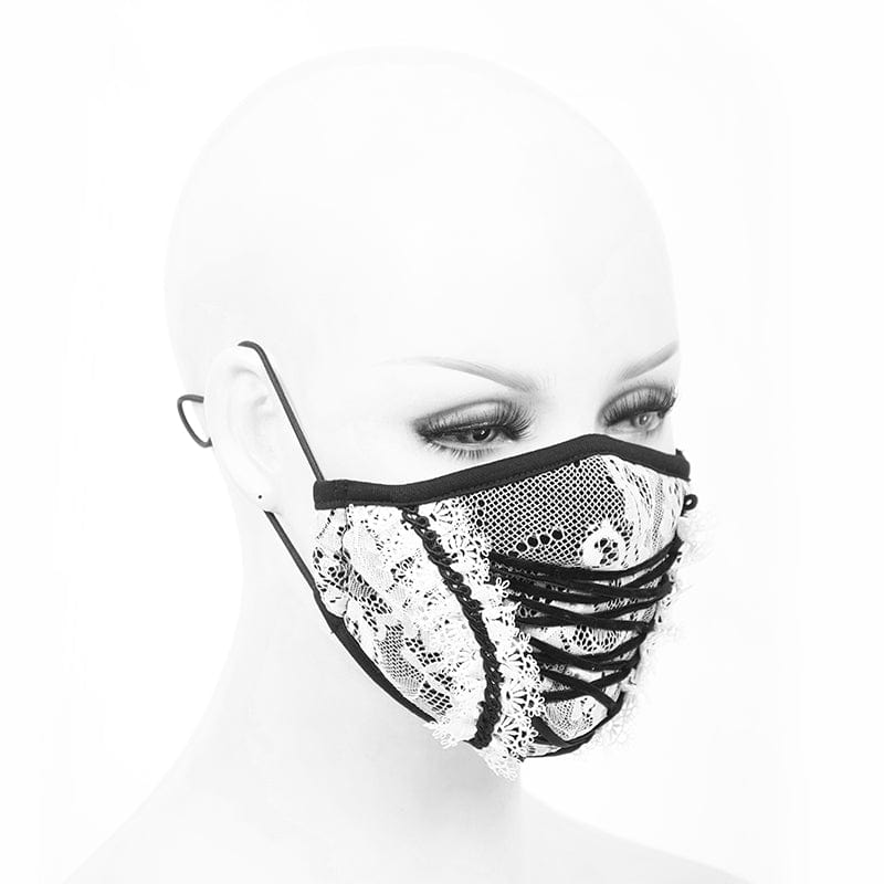 DEVIL FASHION Women's Gothic Floral Lace Mask