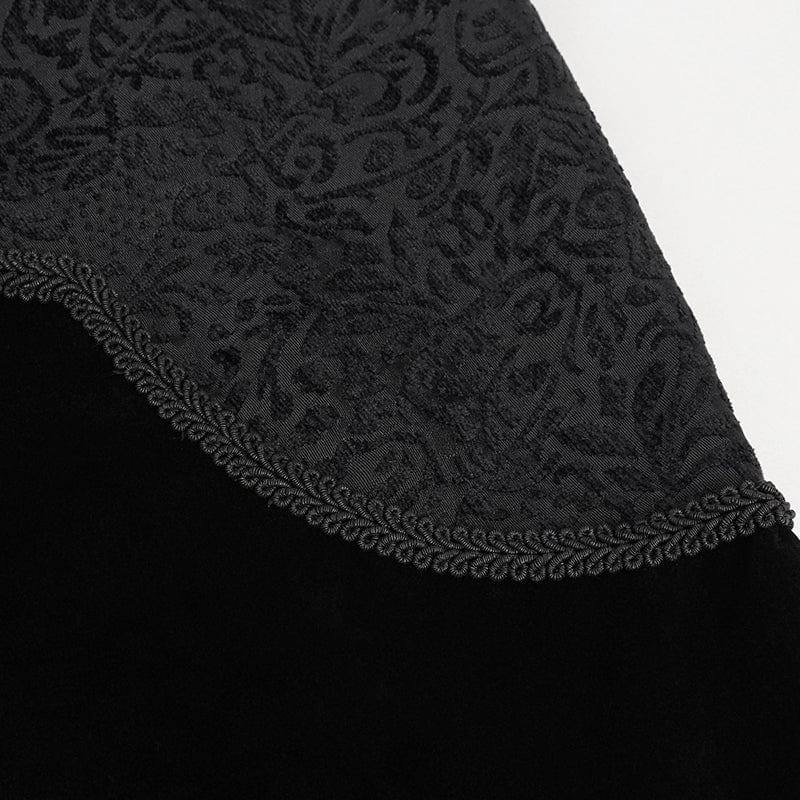 DEVIL FASHION Women's Gothic Fluffy Splice Embossed Cloak