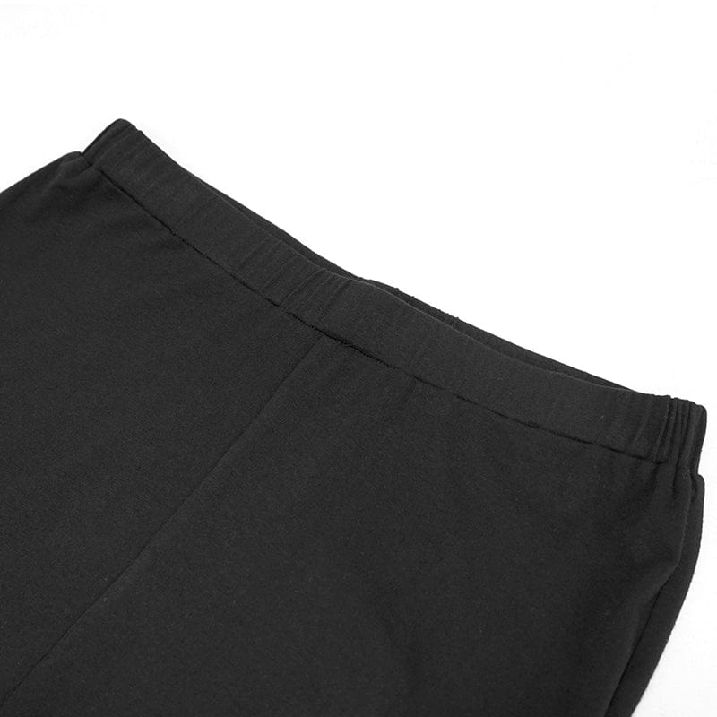 DEVIL FASHION Women's Gothic High-waisted Floral Lace Bell-bottoms