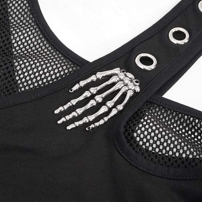 Women's Gothic Irregular Cutout Mesh Splice Dress