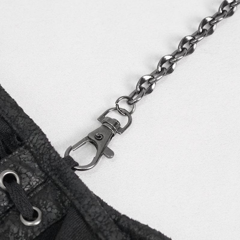 DEVIL FASHION Women's Gothic Ripped Split Halterneck Shirt