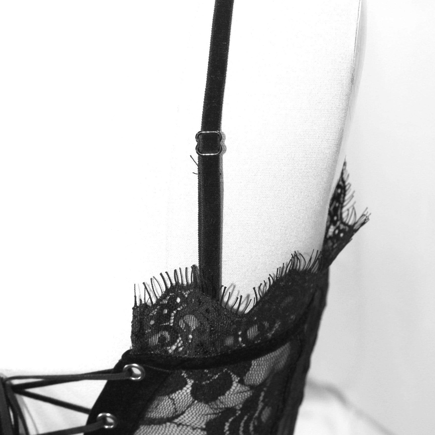 DEVIL FASHION Women's Gothic Sheer Floral Lace Bustiers