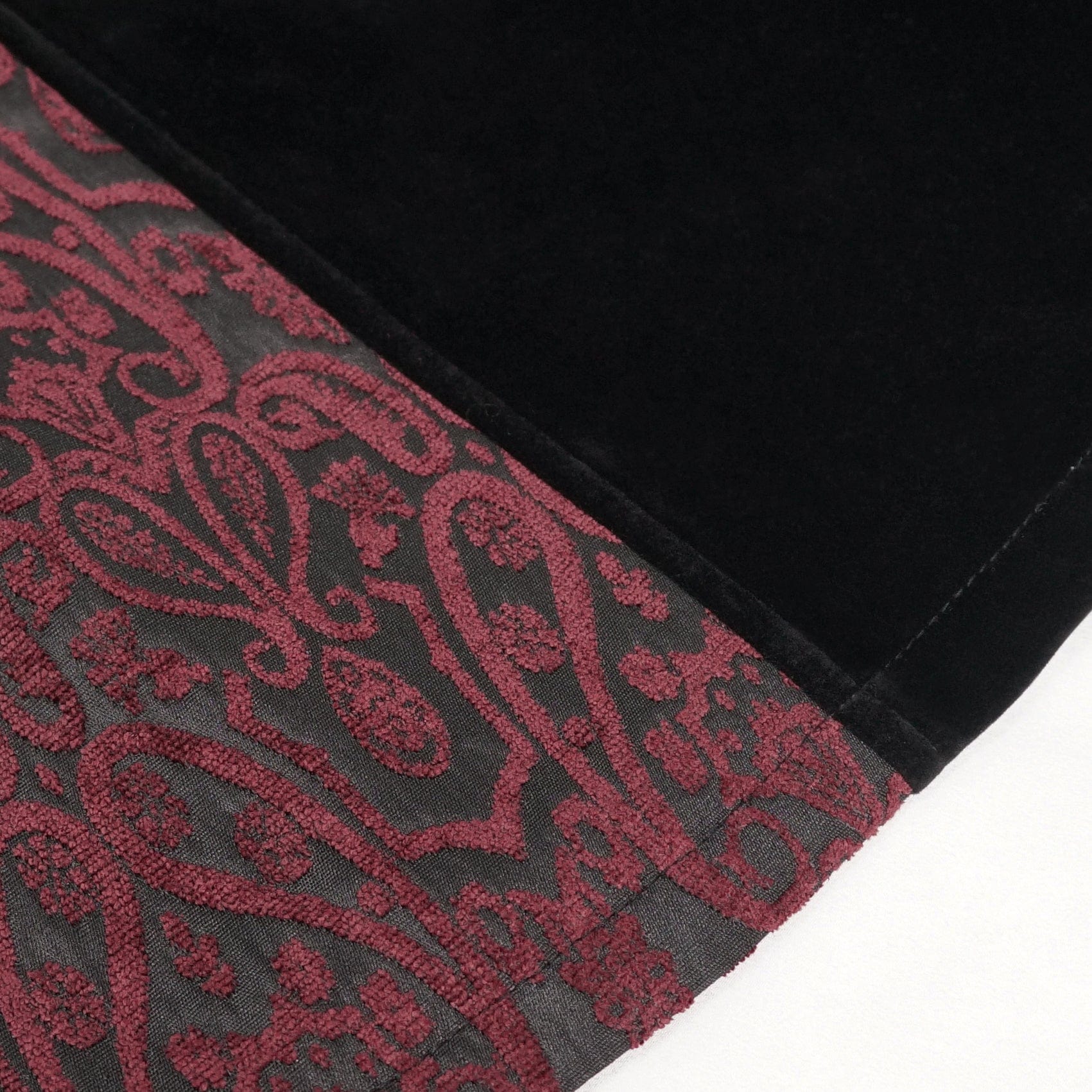 DEVIL FASHION Women's Gothic Stand Collar Floral Embroidered Coat Red