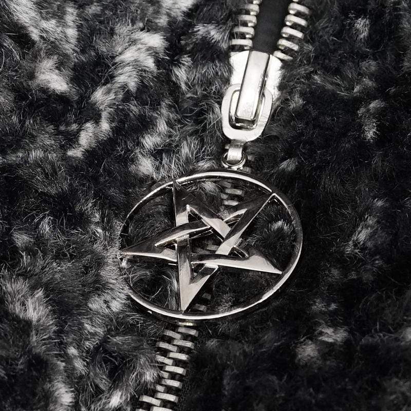 Women's Gothic Strappy Splice Short Coat with Hood