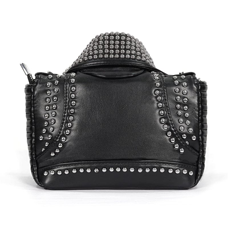 DEVIL FASHION Women's Gothic Turn-down Collar Nailed Bag