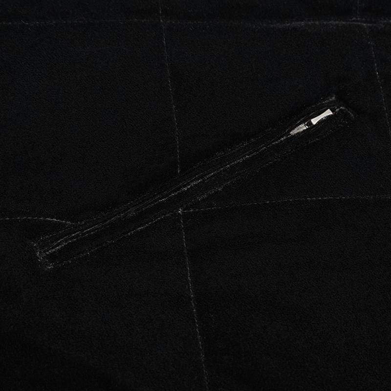 DEVIL FASHION Women's Gothic Zipper Velvet Cloak with Witch Hood