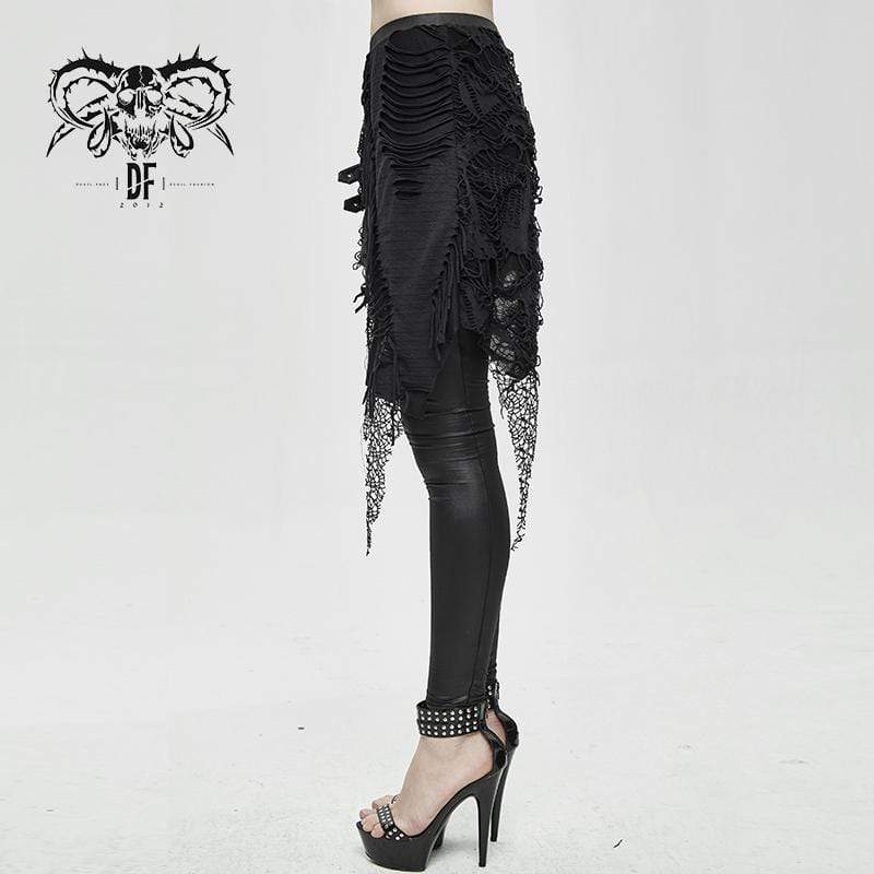 Women's Grunge Ripped Frayed Belts Leggings