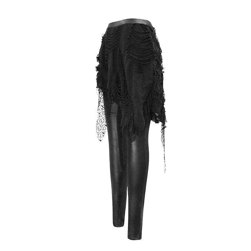 Women's Grunge Ripped Frayed Belts Leggings