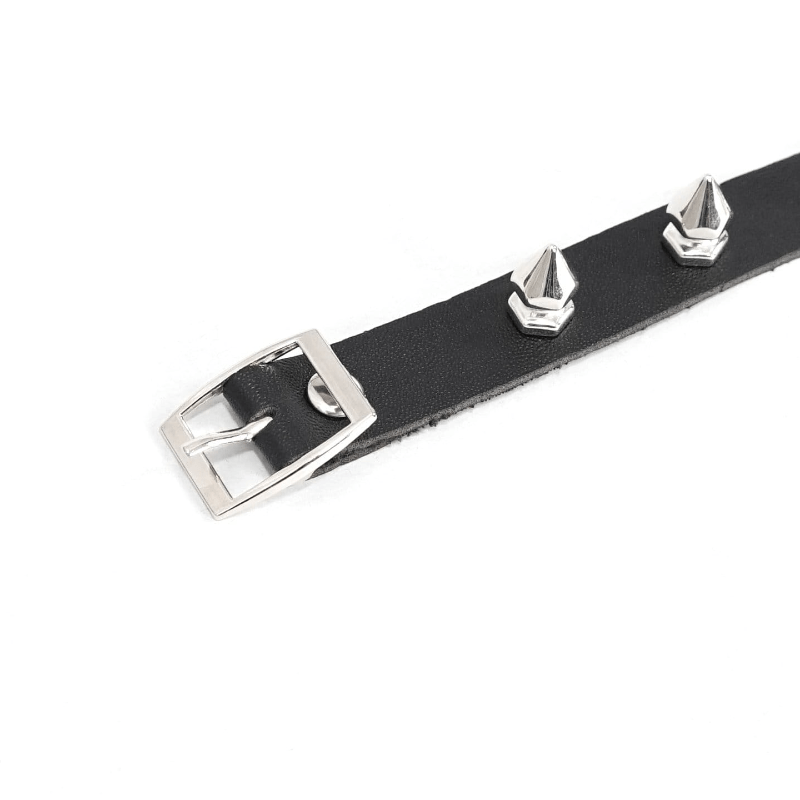 Women's Punk Black Spike Studded Neck Collar Choker