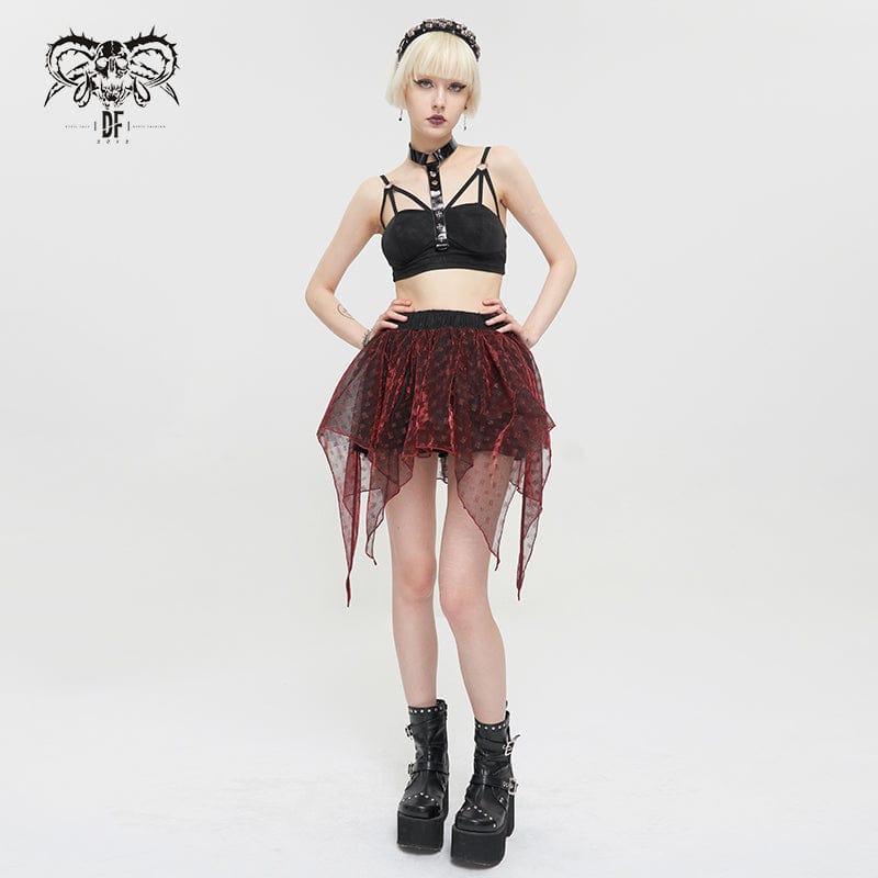 DEVIL FASHION Women's Punk Faux Patent Leather Splice Halter Bustier