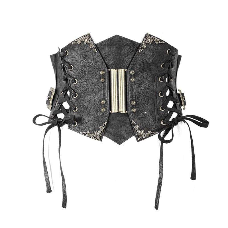 Women's Punk Floral Lace-up Underbust Corsets
