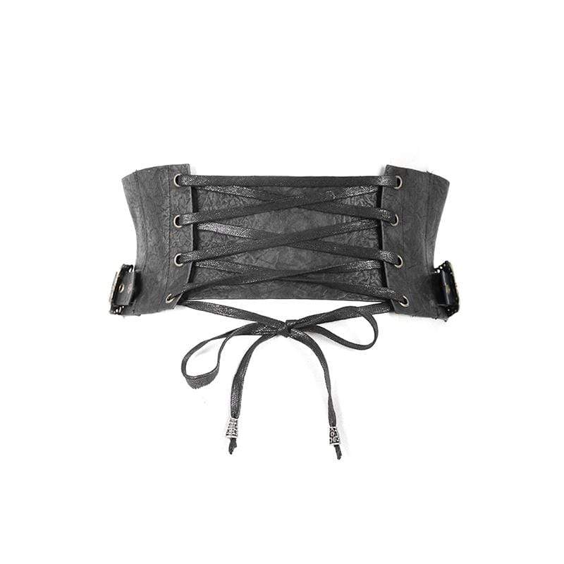 Women's Punk Floral Lace-up Underbust Corsets