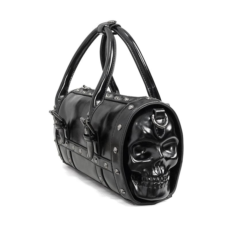 DEVIL FASHION Women's Punk Skull Rivets Faux Leather Bag