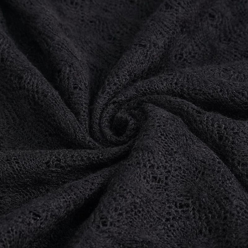 DEVIL FASHION Women's Punk Stitching Zipper Short Sweater