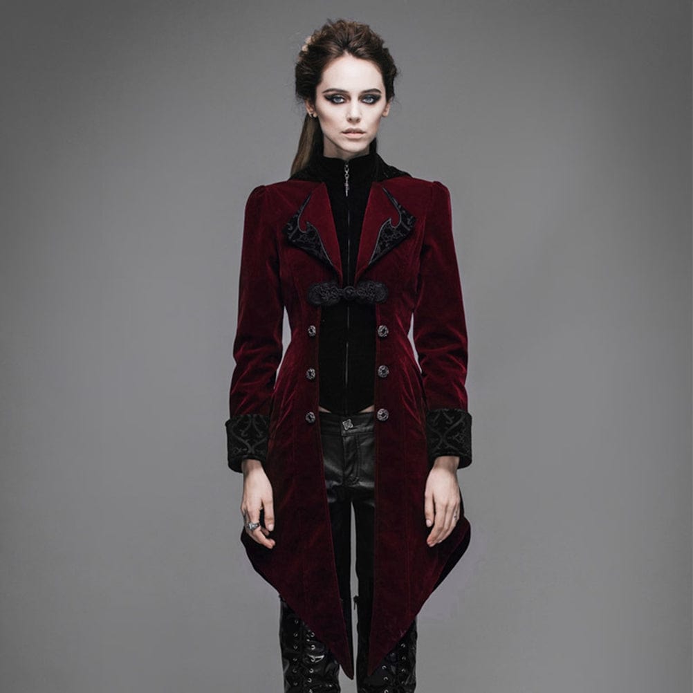 DEVIL FASHION Women's Three Button Vintage Goth Coat