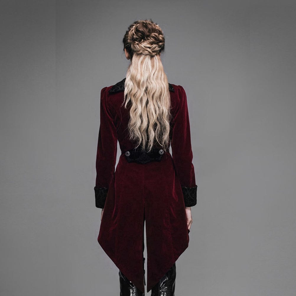 DEVIL FASHION Women's Three Button Vintage Goth Coat