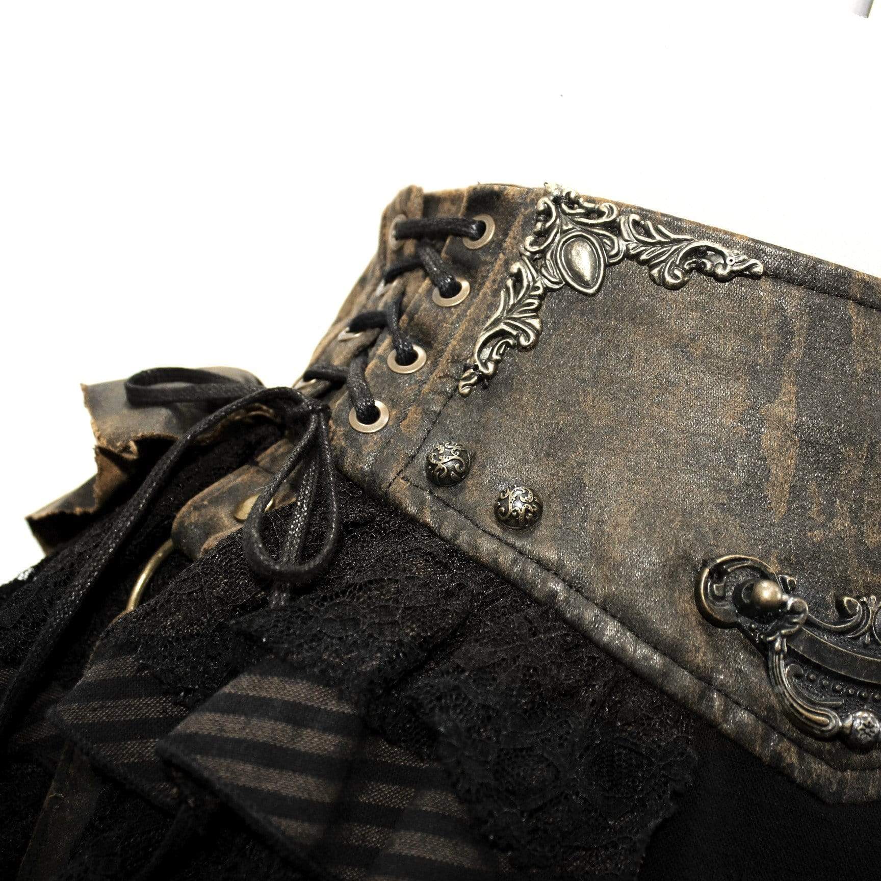 Women's Vintage Lace-up Sashes Ruffles Layered Skirts