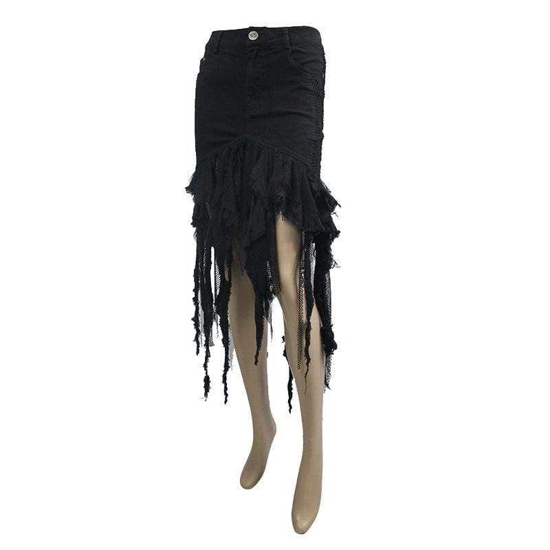 DEVIL FASHION Women's Whispy Grunge Short Skirt