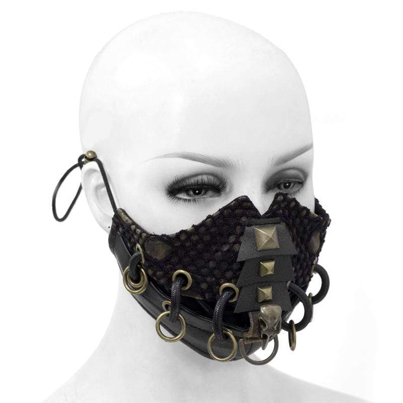 Men's Rings Rivets Mesh Applique Masks