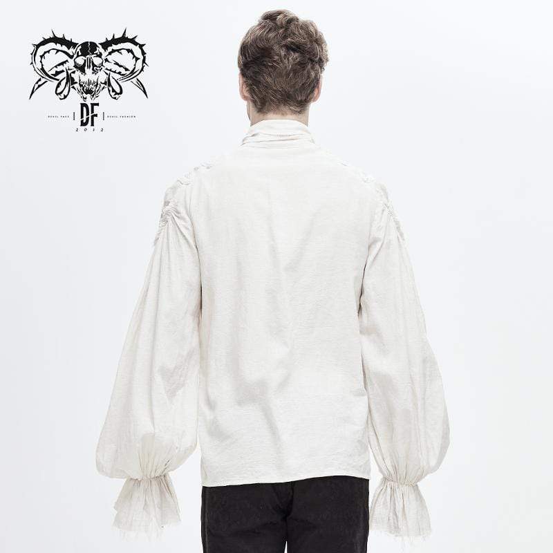 DEVILFASHION Men's Vintage Gorgeous Rococo Puff Sleeved Ruffles Shirts