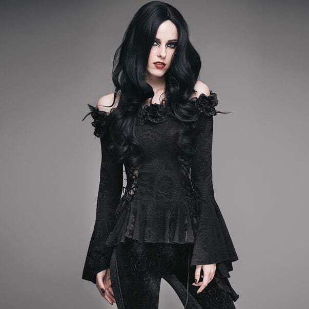 EVA LADY Women's Embellished Gothic Punk Top