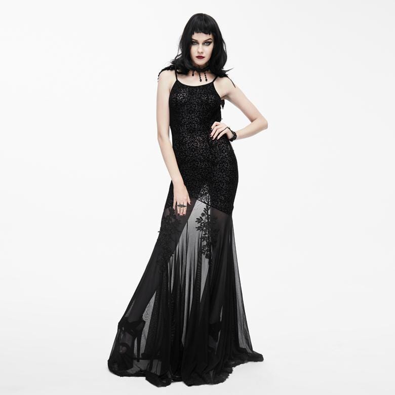 EVA LADY Women's Goth Punk Mermaid Gown