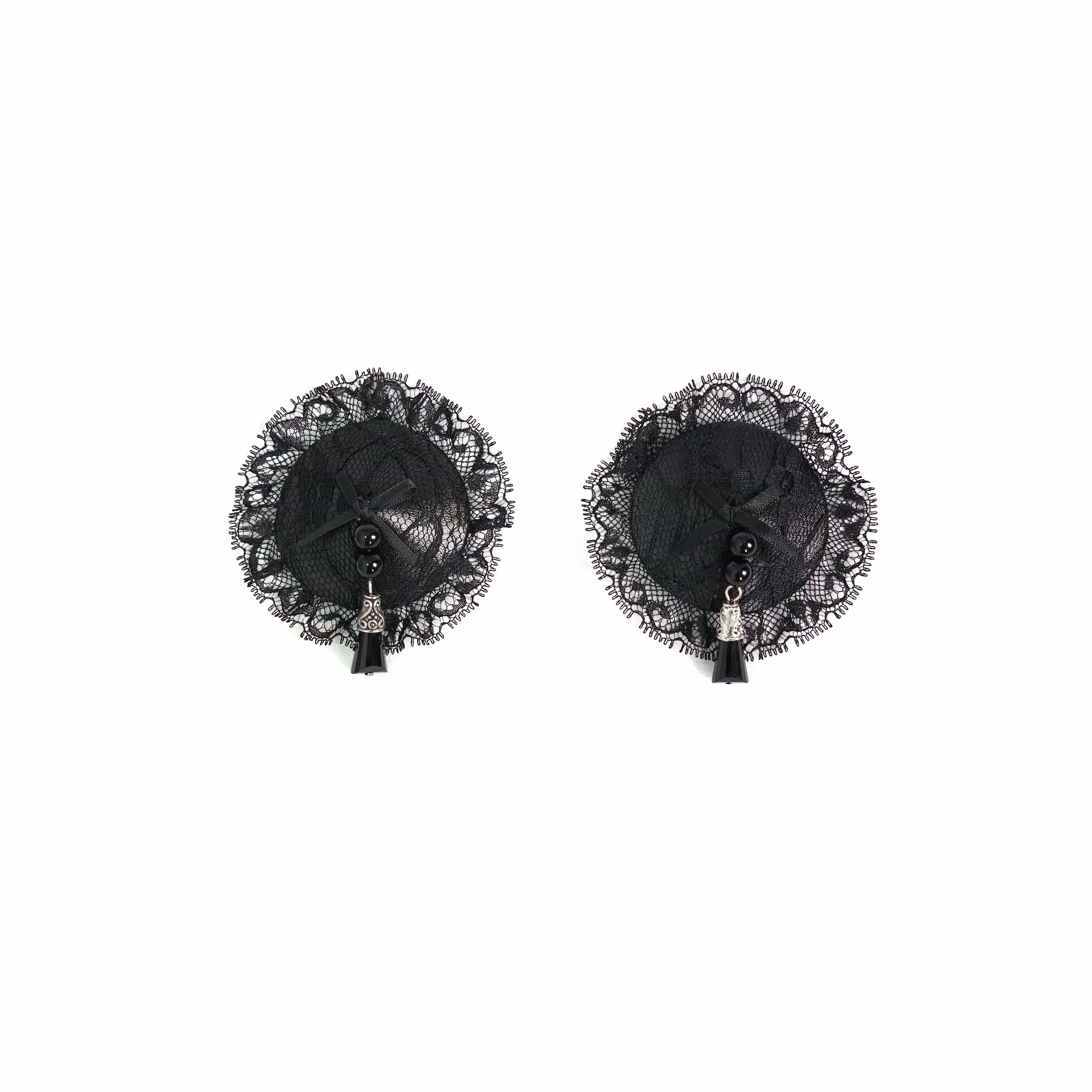 EVA LADY Women's Gothic Floral Lace Pearl Tassel Nipple Covers