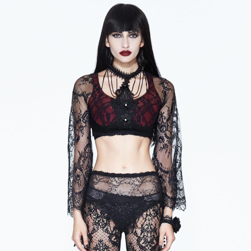 Women's Gothic Lace Full Sleeve Top